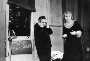 Hitchcock directing Blackmail, the first British film to feature sound
